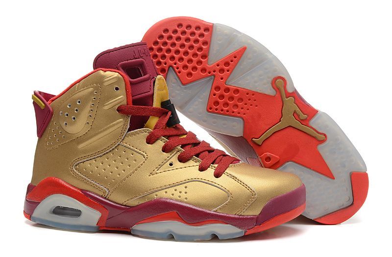 jordan 6 gold and red