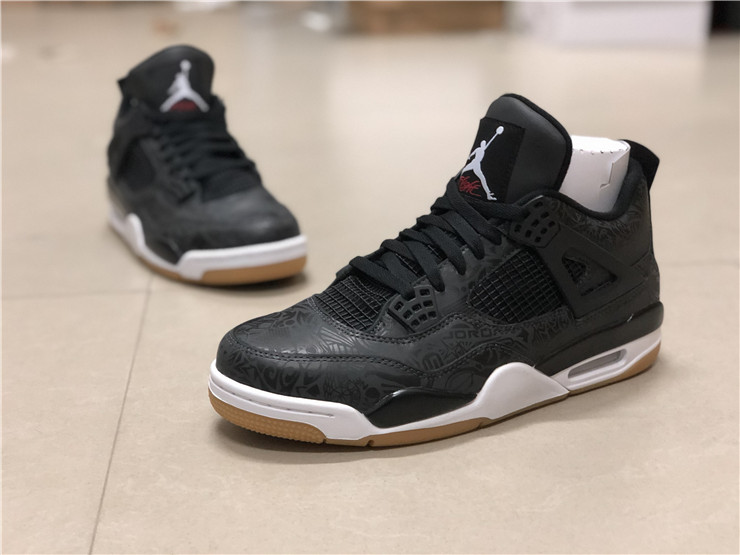 jordan 4 black white gum light brown