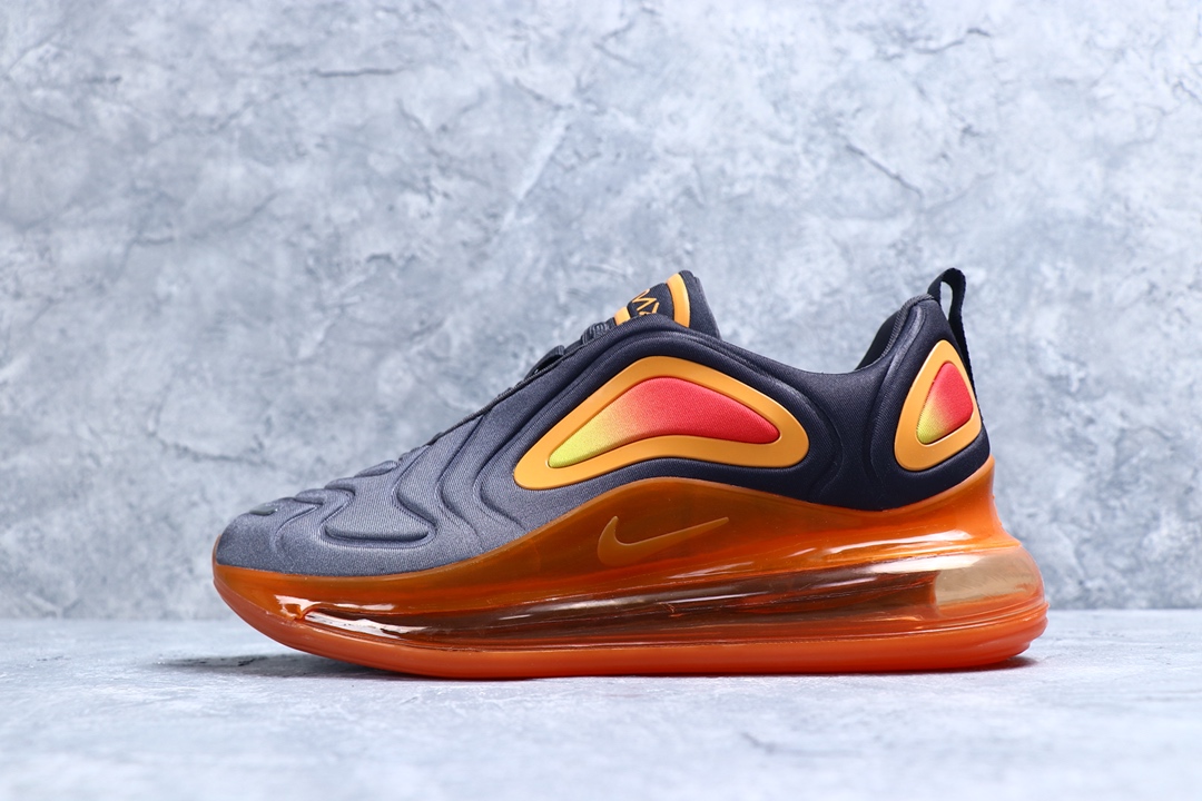 orange and black air max 720