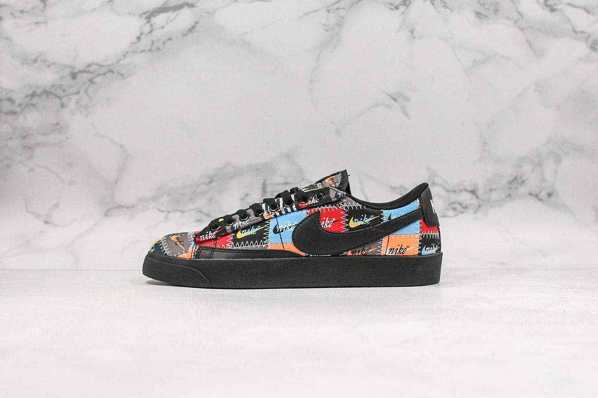 nike blazer patchwork black