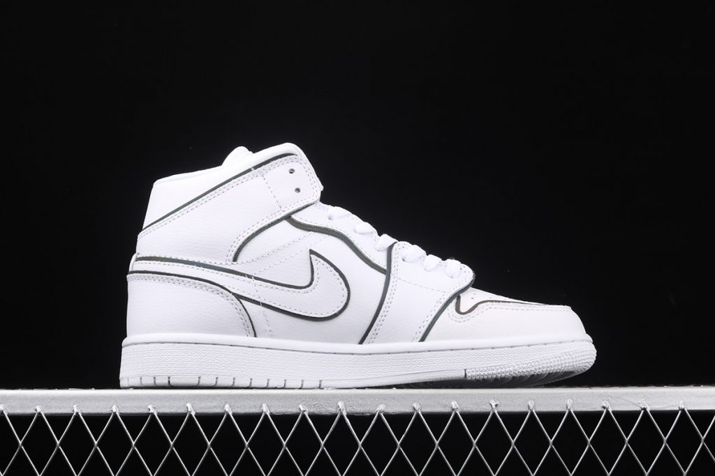 iridescent reflective white air jordan 1s