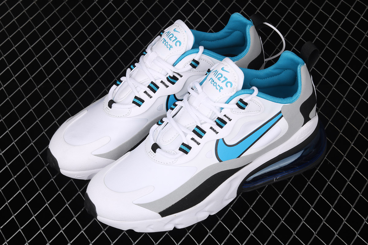 Nike Air Max 270 React White Blue Grey Ct1280 101 For Sale Jordans To U