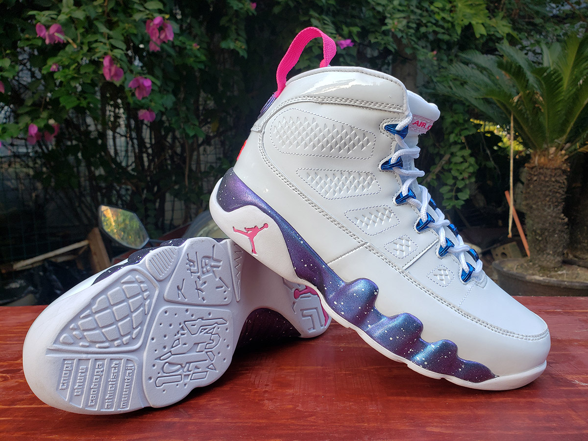 jordan retro 9 white and pink