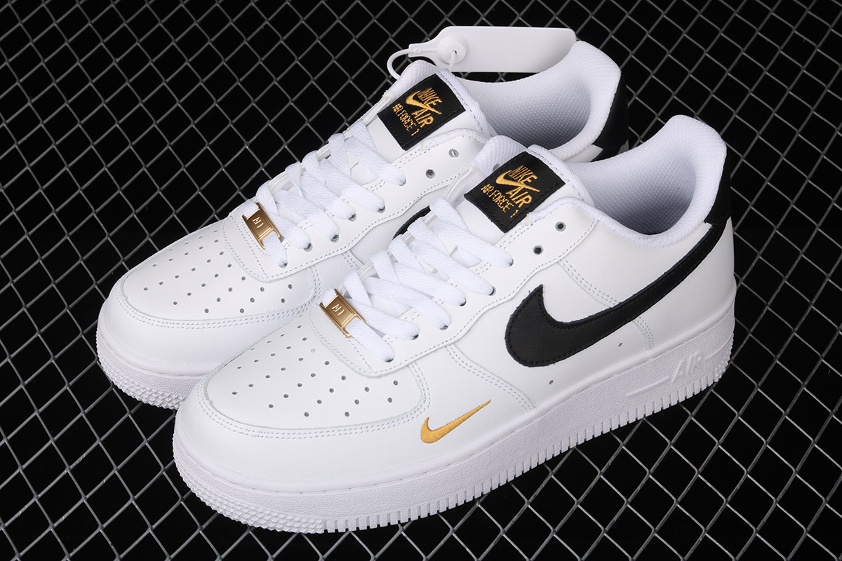 white black and gold air force 1