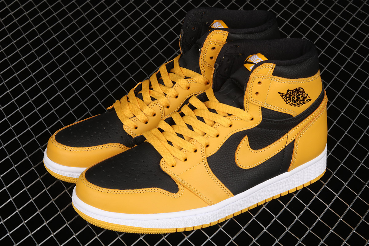 nike air jordan retro 1 high og pollen black white