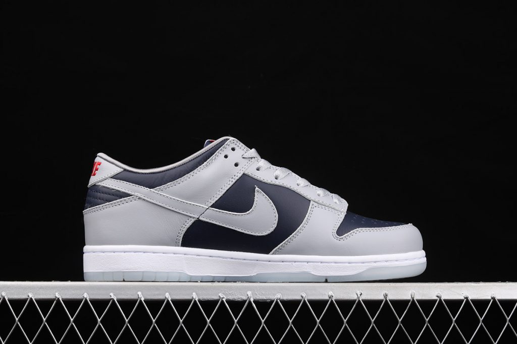 nike dunk low flyknit university red wolf grey