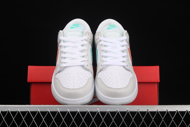 peach and white dunks