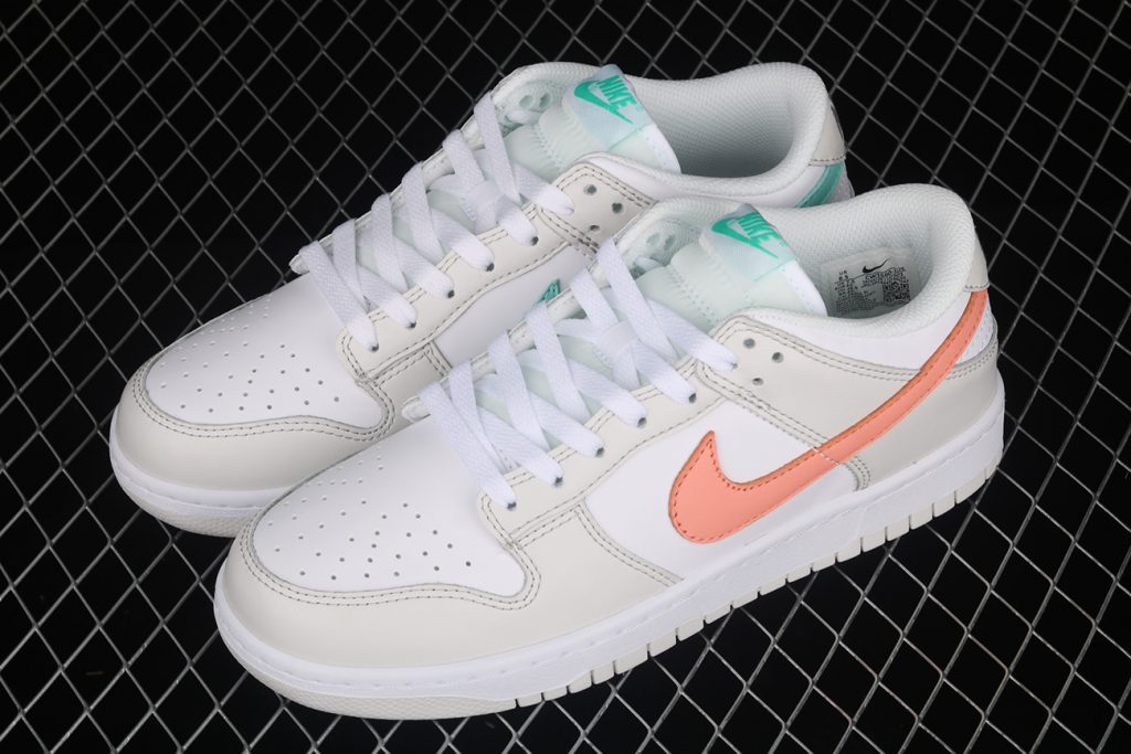 peach and white dunks
