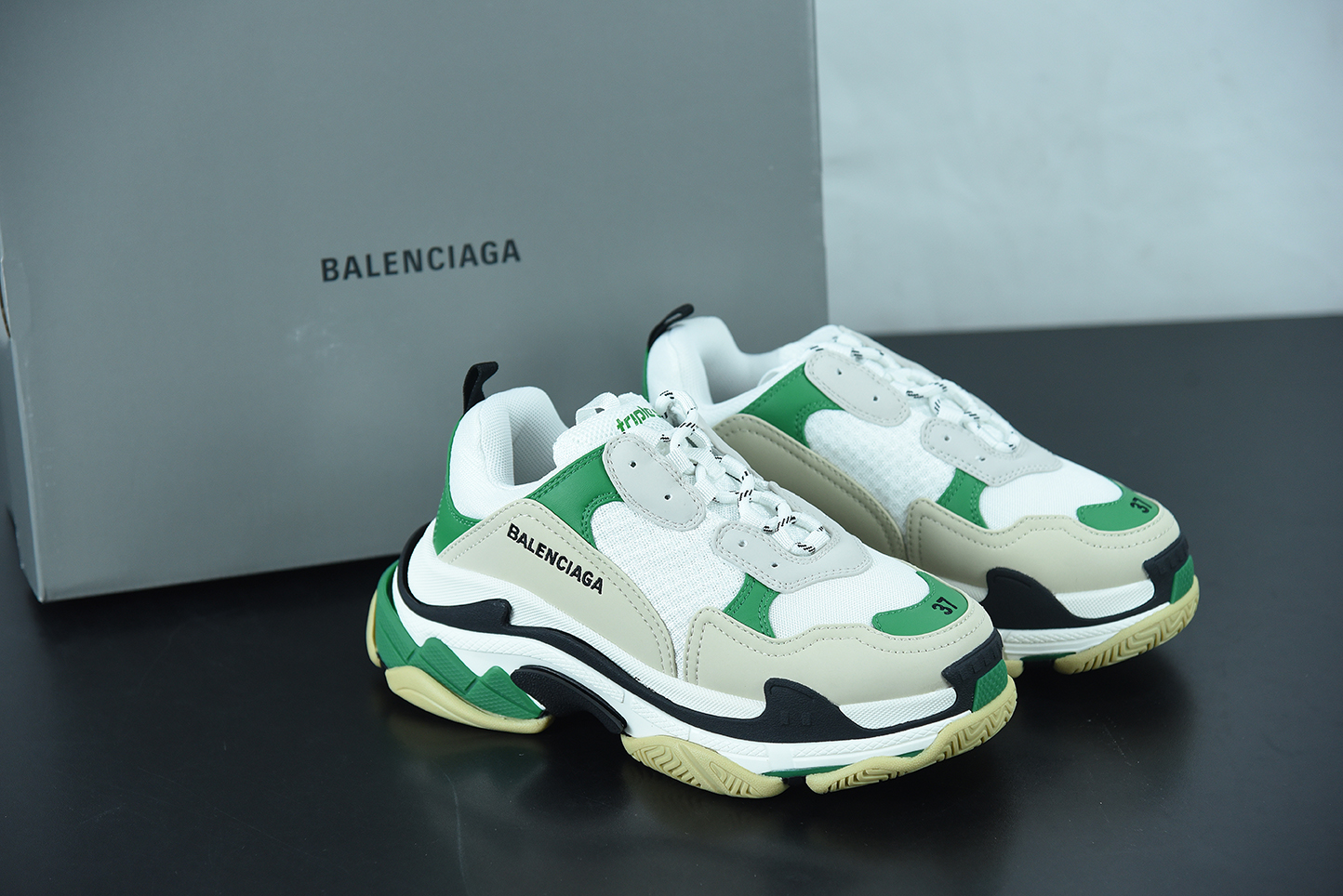 Balenciaga Triple S White Green Black For Sale – Jordans To U