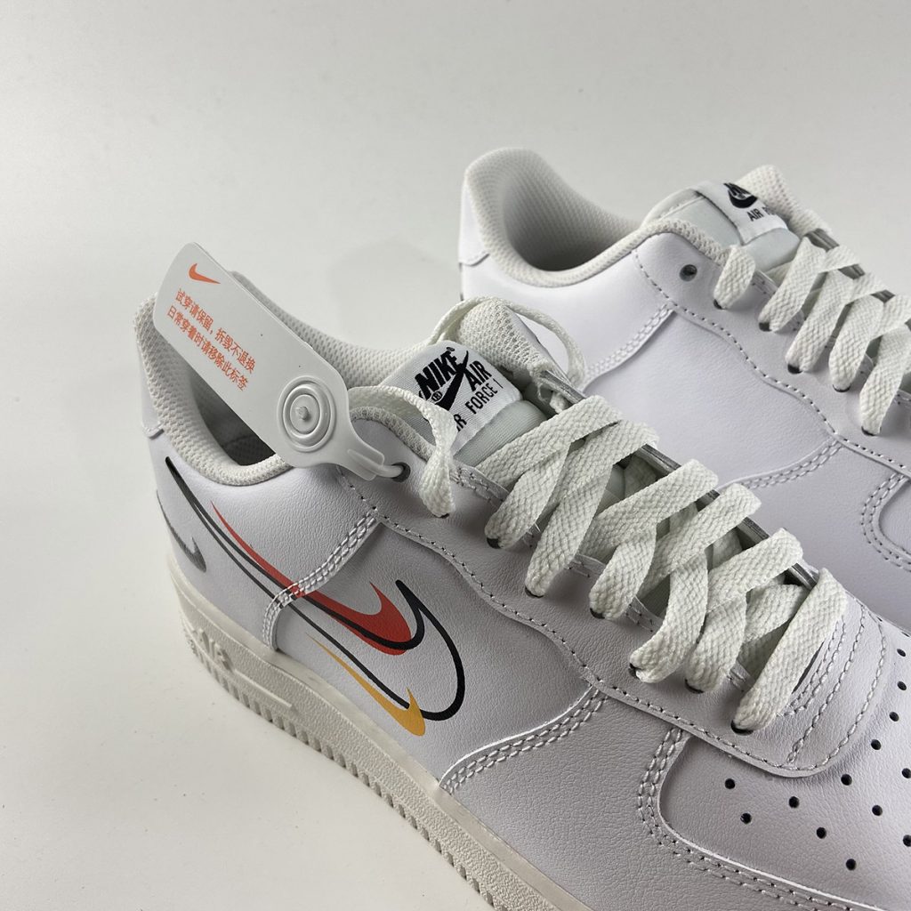 white air force 1 with colored swoosh