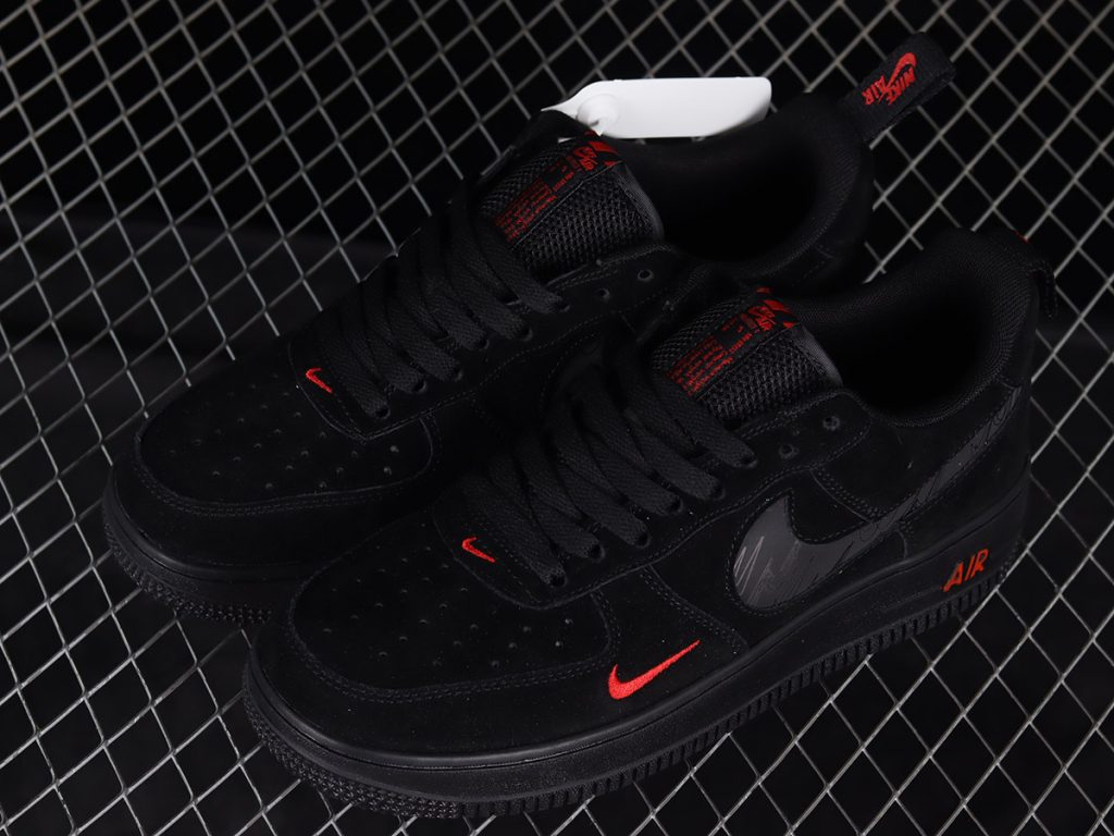 Nike Air Force 1 Low ‘reflective Swoosh Black Light Crimson For Sale