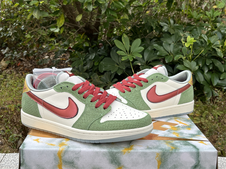 Air Jordan 1 Low OG “Year of the Dragon” Sail/Cedar-Oil Green For Sale ...